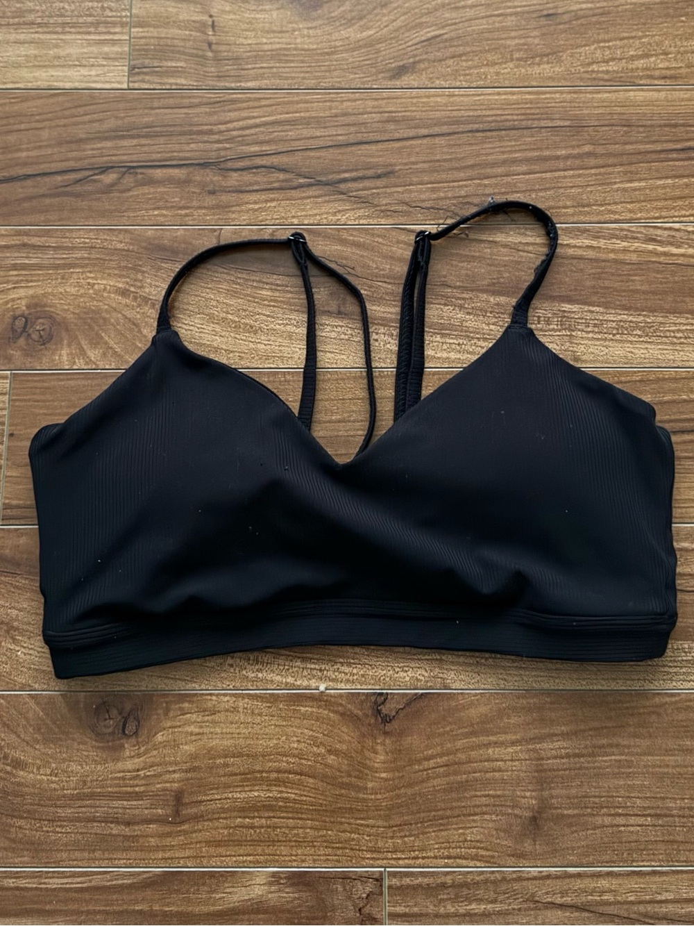 All in Motion Black Longline Sports Bra / Athletic Crop Top Size S
